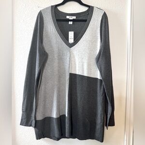 White House Black Market - Charcoal V-Neck long Sweater